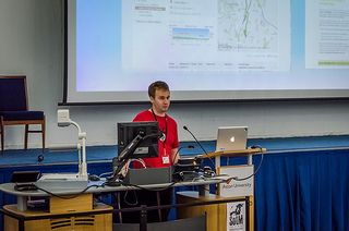 Martin giving our presentation - Photo by Alexander Kachkaev