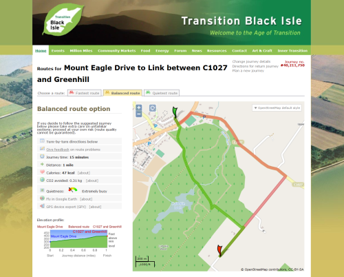 Culbokie Journey on embedded CycleStreets planner