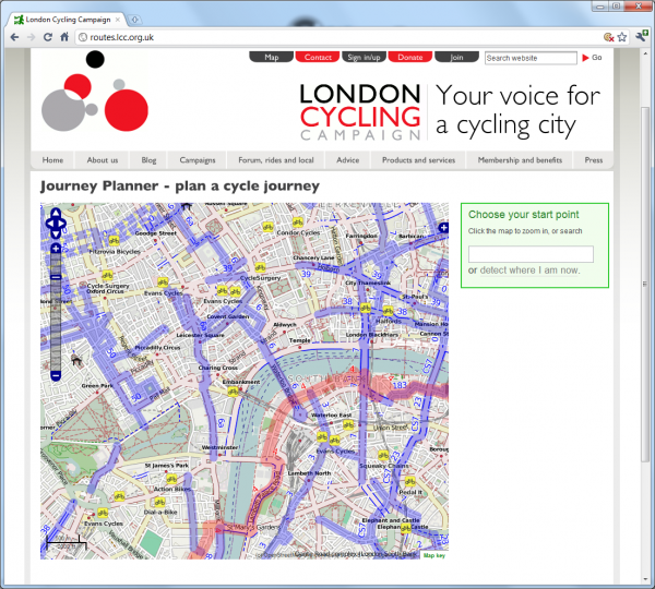 cycling uk journey planner