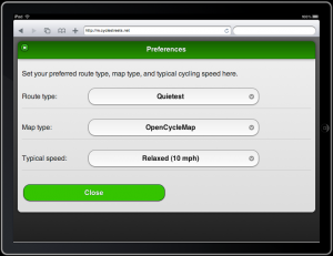 Settings page