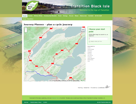 Transition Black Isle cycle journey planner