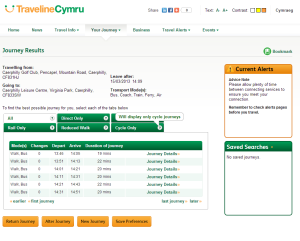 Traveline Cymru screenshot
