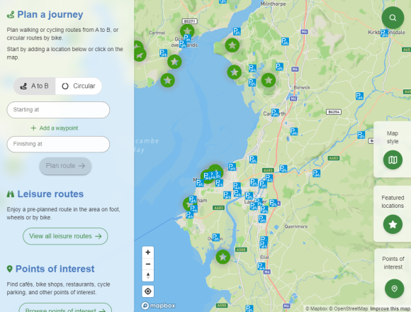 White label cycle journey planner website